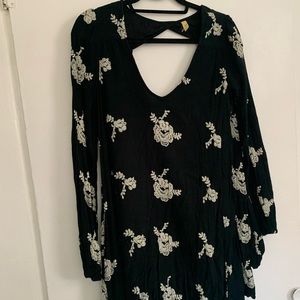 Free people long sleeve black dress